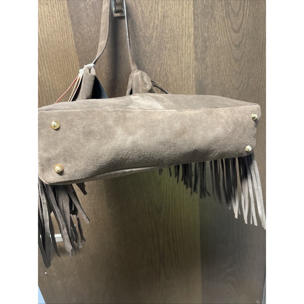 Divina Firenze Leather Fringe Hobo Bag Made in‎ Italy Chocolate Suede - Picture 11 of 11